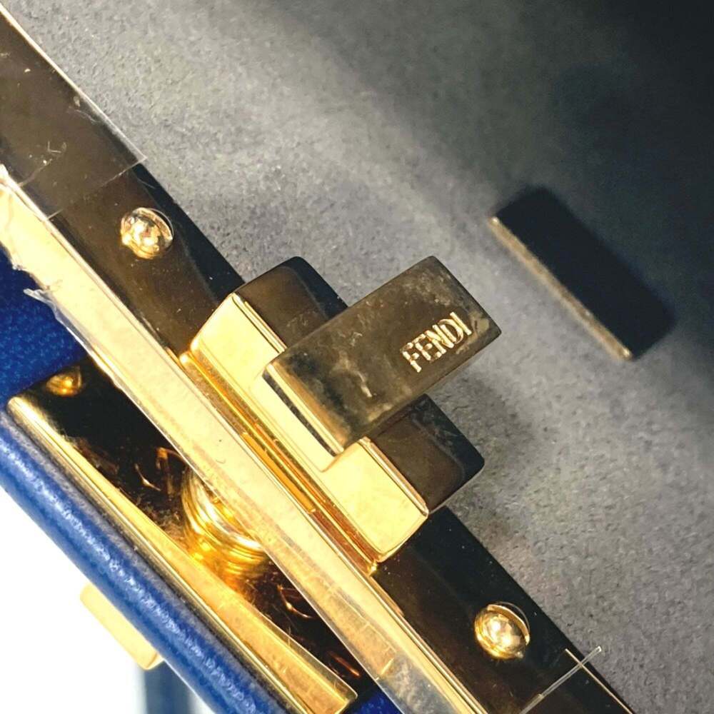 FENDI Blue Leather Peekaboo Shoulder Bag - Picture 6 of 12